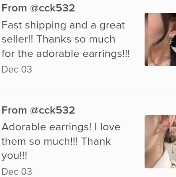 Double sided bow earrings - Picture 2 of 4